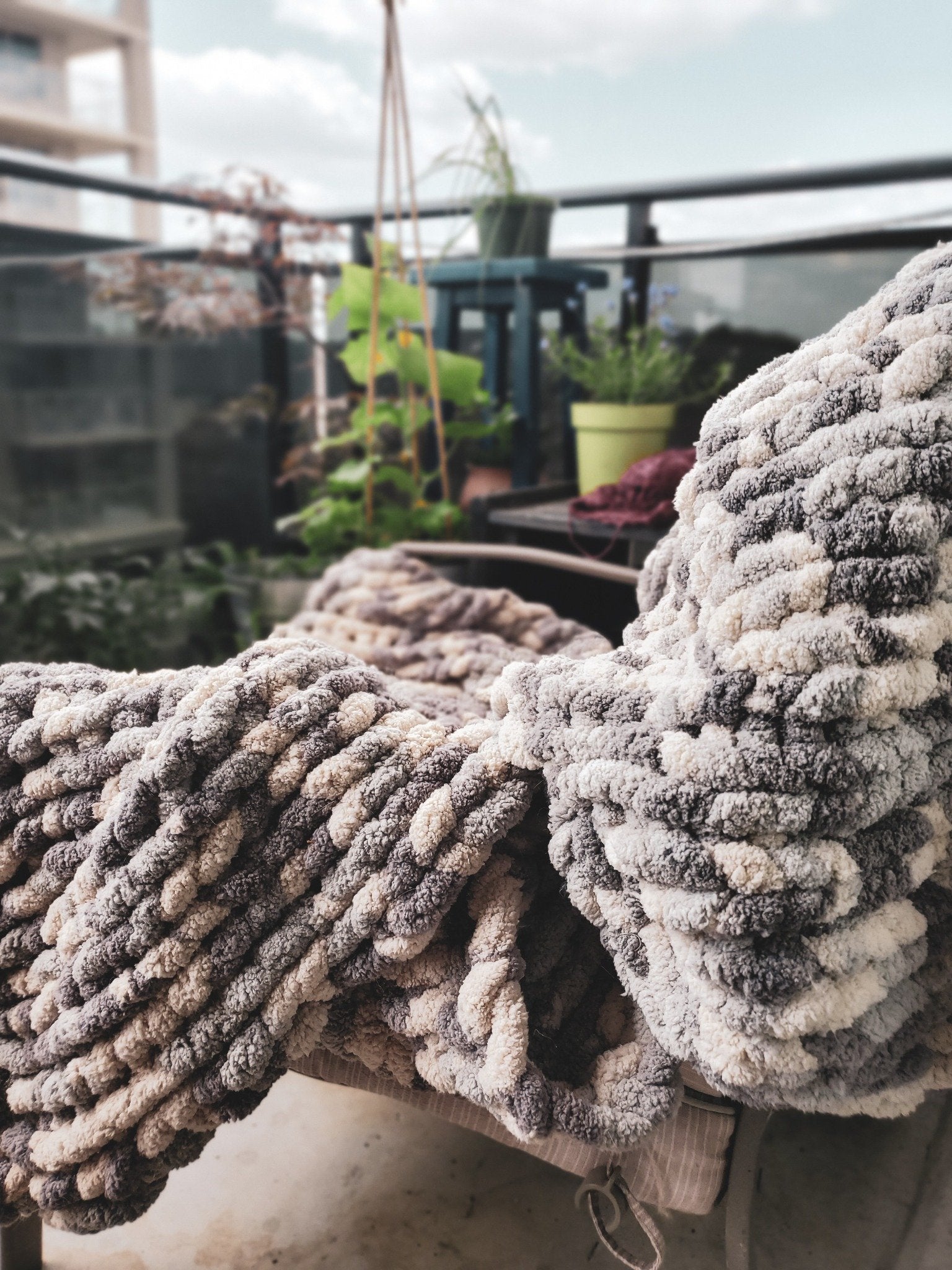 Soft and Cozy Chunky Knit Blanket Medium 40x40 Perfect for