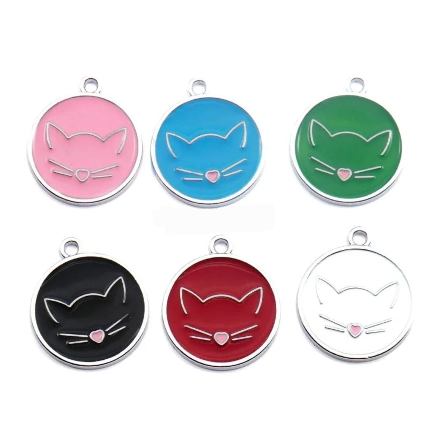 Cat face pet ID tag