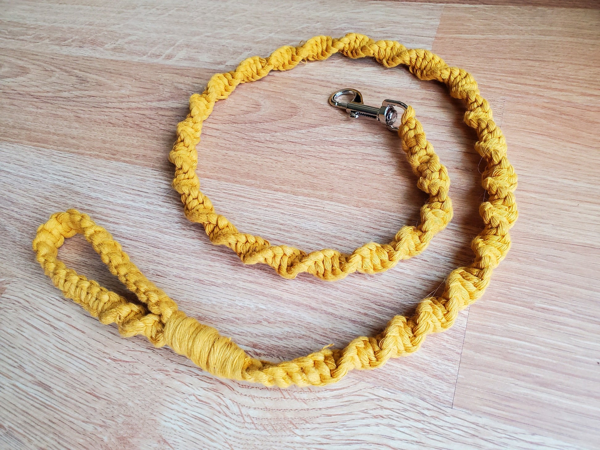 Gold dog leash macrame style