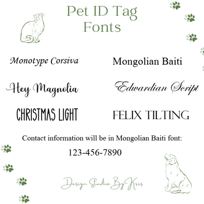 bone shaped cat tag fonts