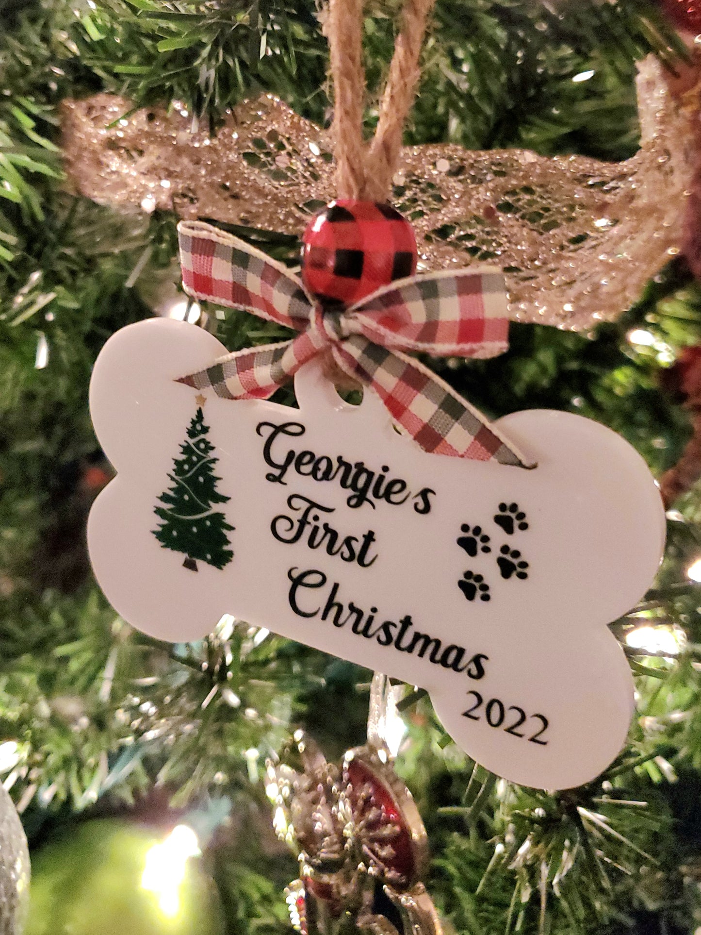 Pet's First Christmas Decoration - Bone Shape