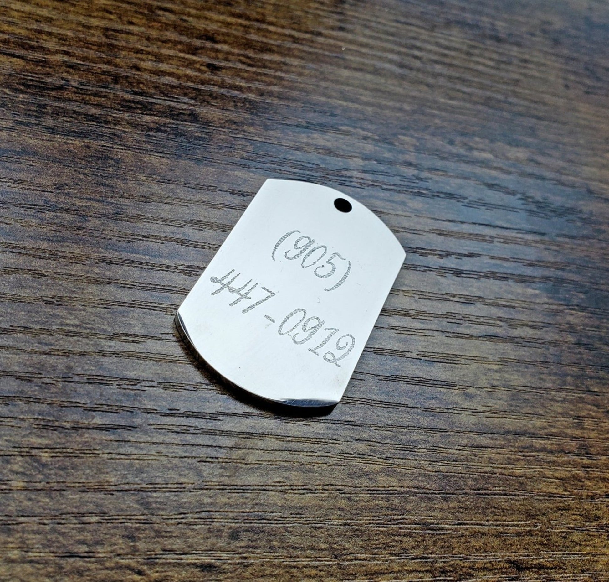 Military Style Dog ID Tag | Laser Engraved Stainless Steel