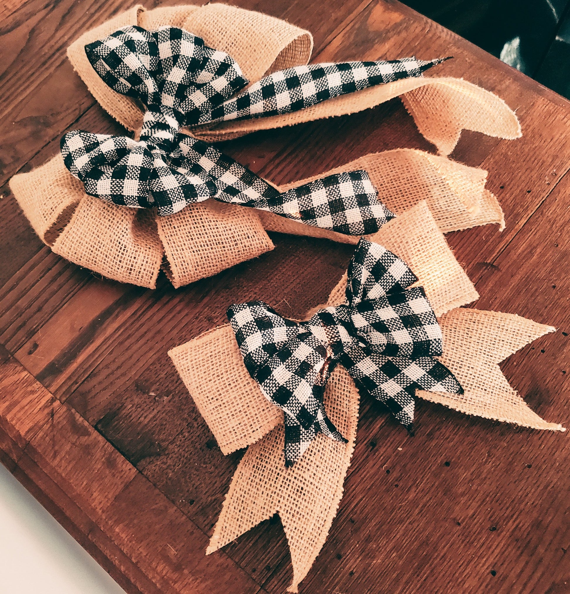 Decorative Bow, Farmhouse Style Bow, Double Layered.