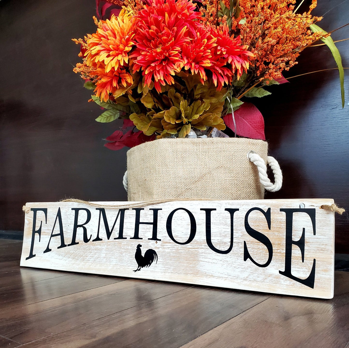 Farmhouse Sign, Whitewashed Pine.