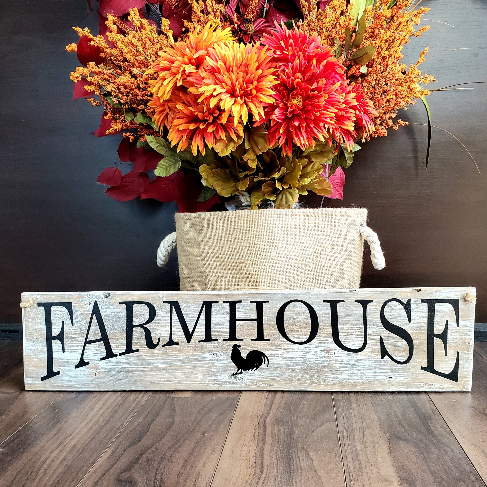 Farmhouse Sign, Whitewashed Pine.