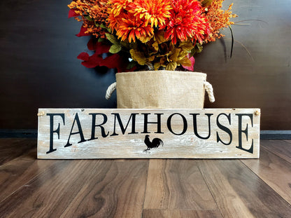 Farmhouse Sign, Whitewashed Pine.