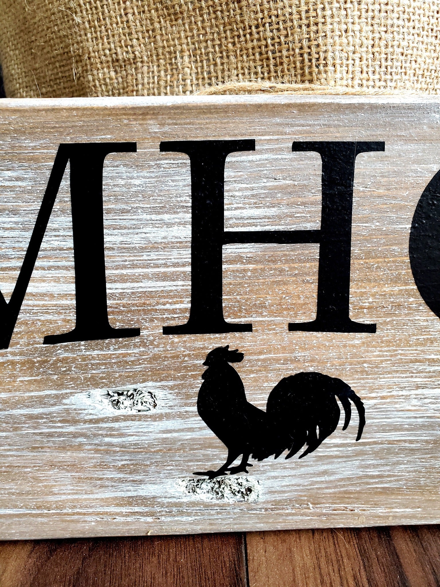 Farmhouse Sign, Whitewashed Pine.