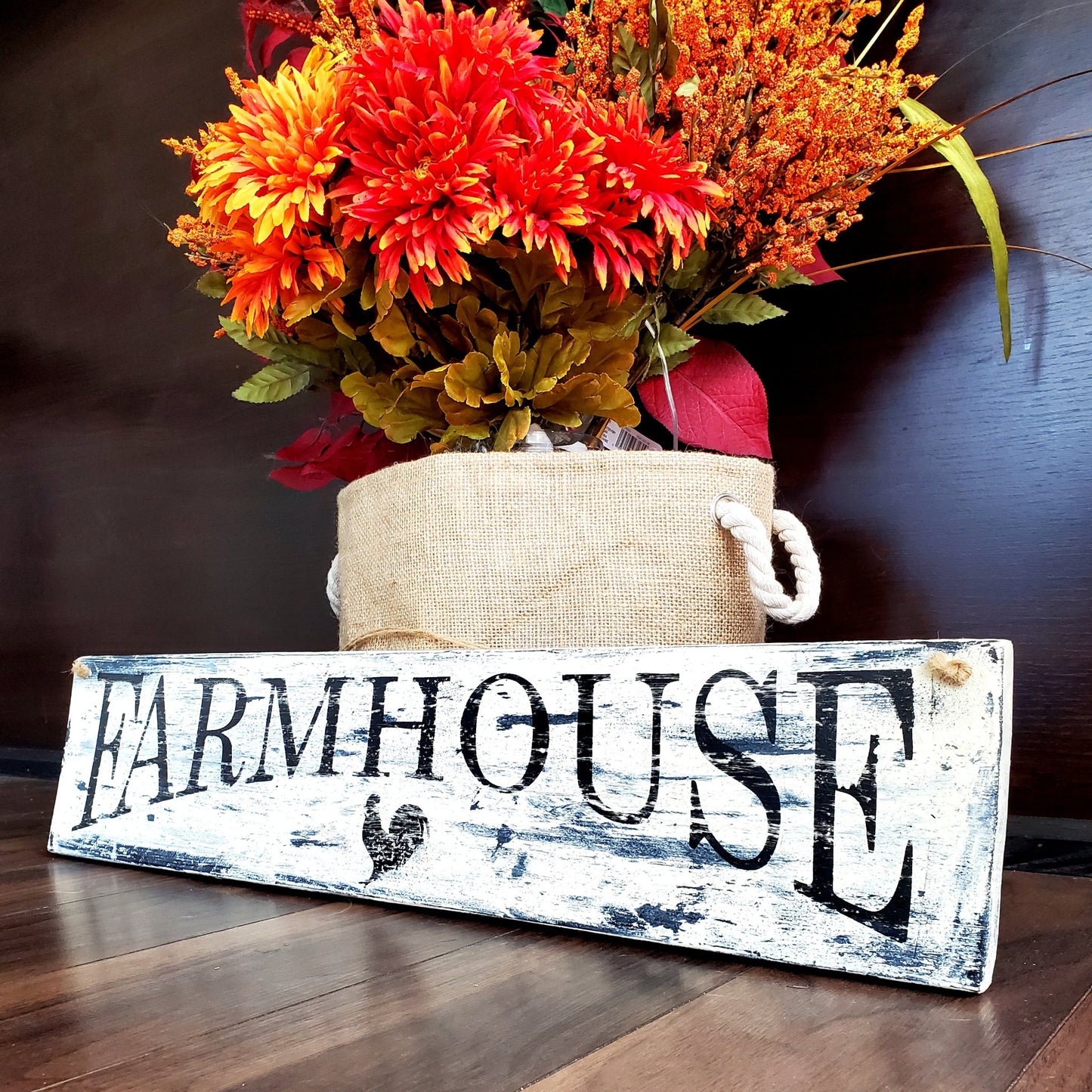 Farmhouse Sign, Distressed Chalk Paint.