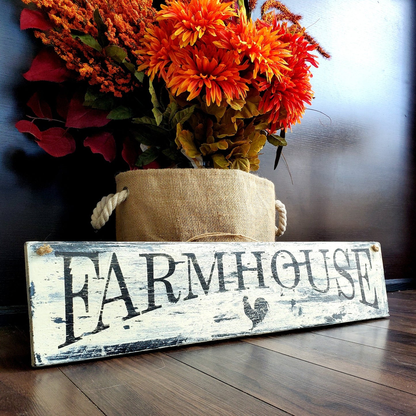 Farmhouse Sign, Distressed Chalk Paint.