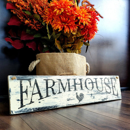 Farmhouse Sign, Distressed Chalk Paint.