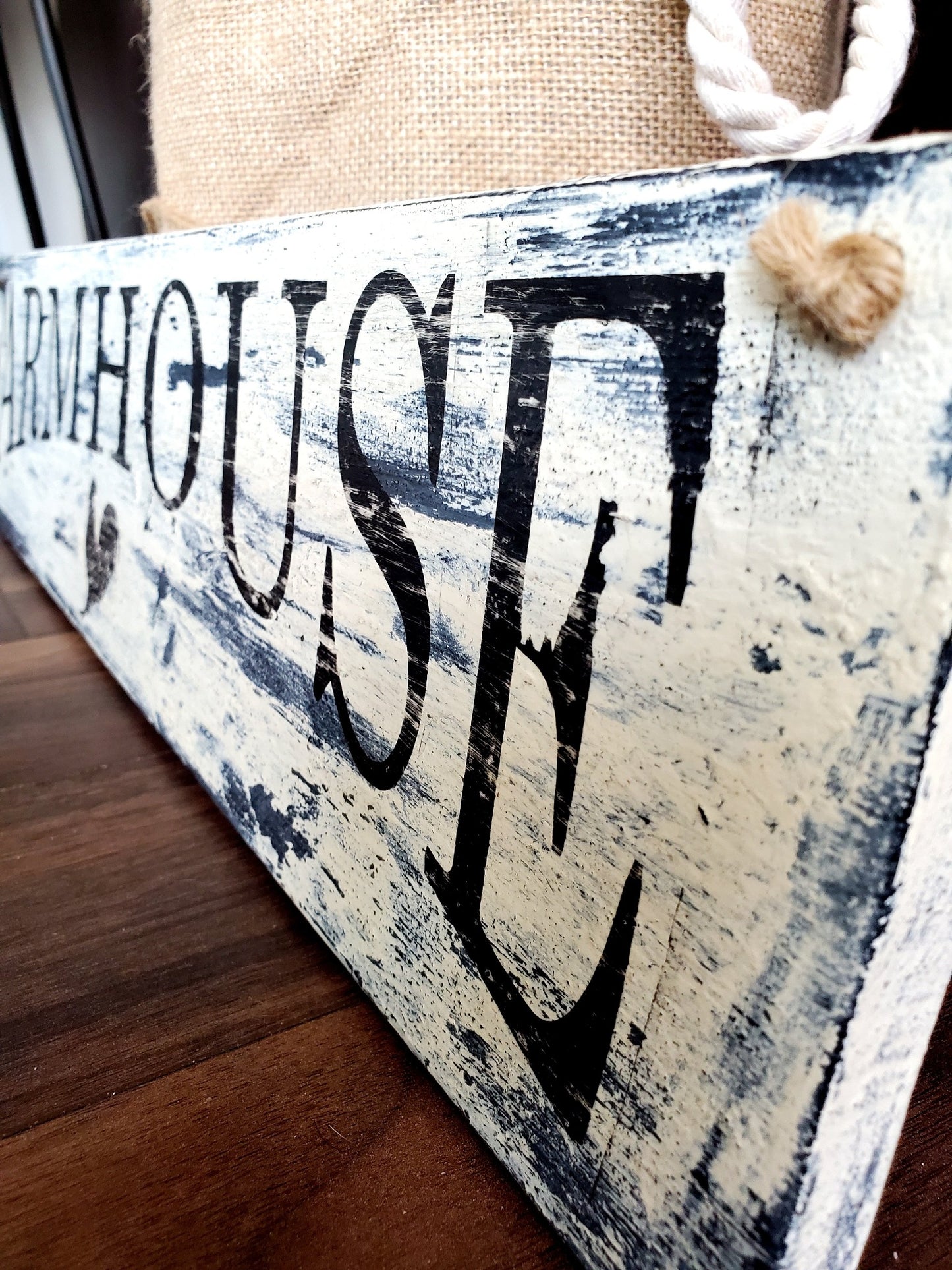 Farmhouse Sign, Distressed Chalk Paint.