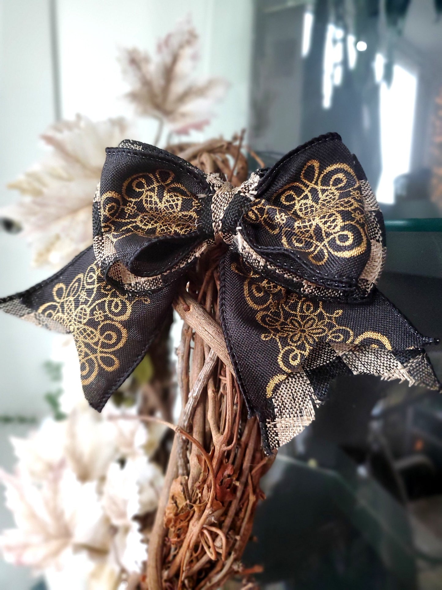 Black And Gold Decorative Accent Bow