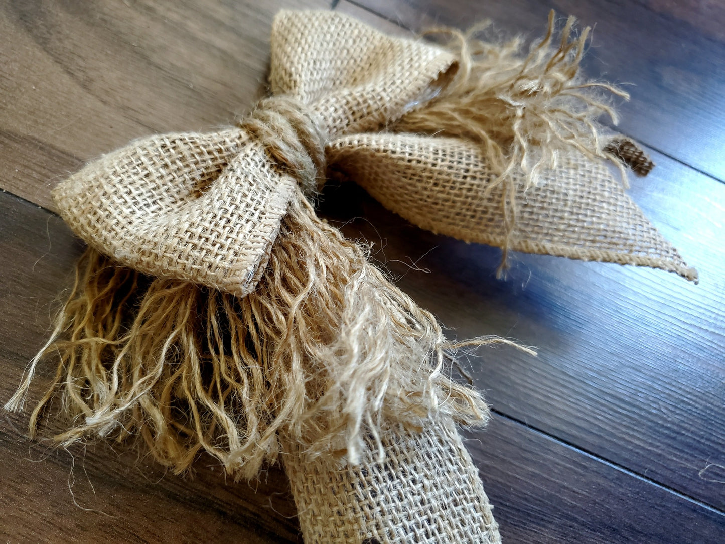 Decorative Bow, Burlap and Fringe