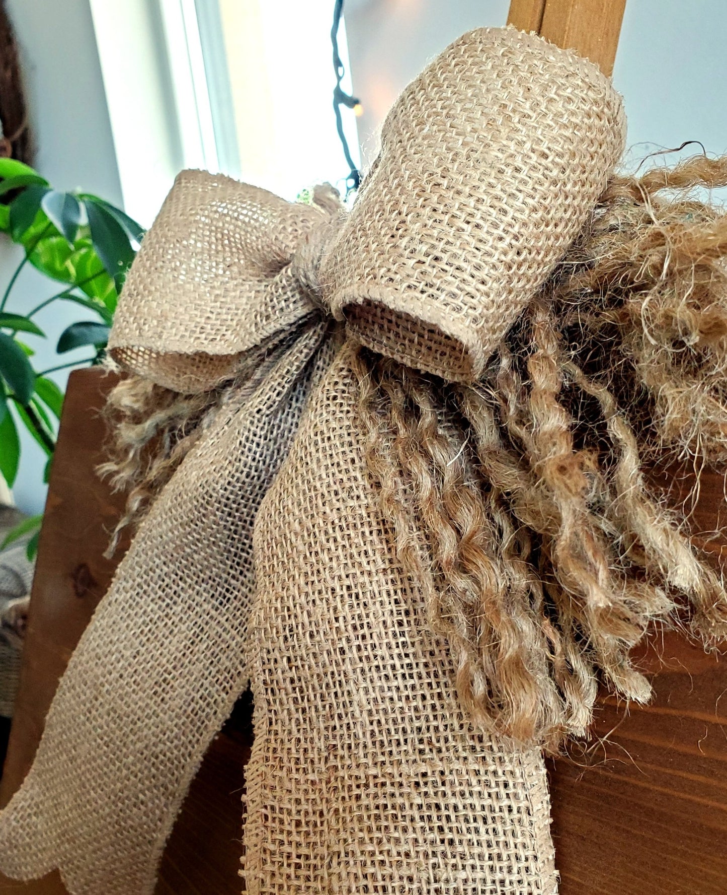 Decorative Bow, Burlap and Fringe