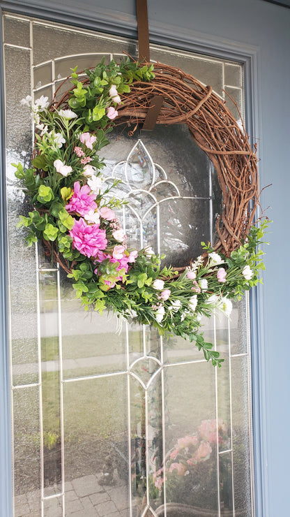 Beautiful Purple and White Spring Wreath - Perfect for Home Decor and Gifting!