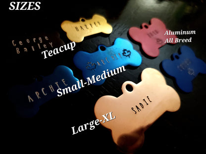 Bone Shaped Dog Tag | Small-Medium Breed | Engraved Stainless Steel
