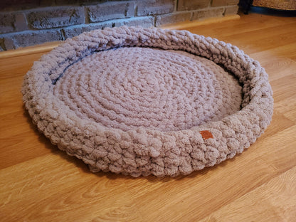 Chenille dog bed