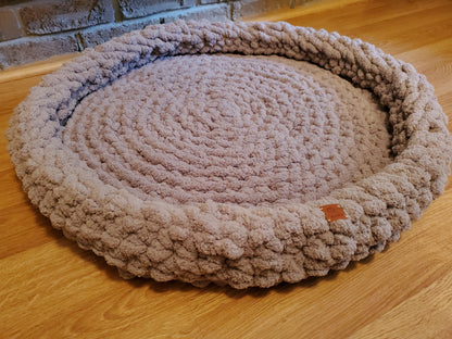 50" Dog Bed | XXL Size Chenille Wool Pet Bed