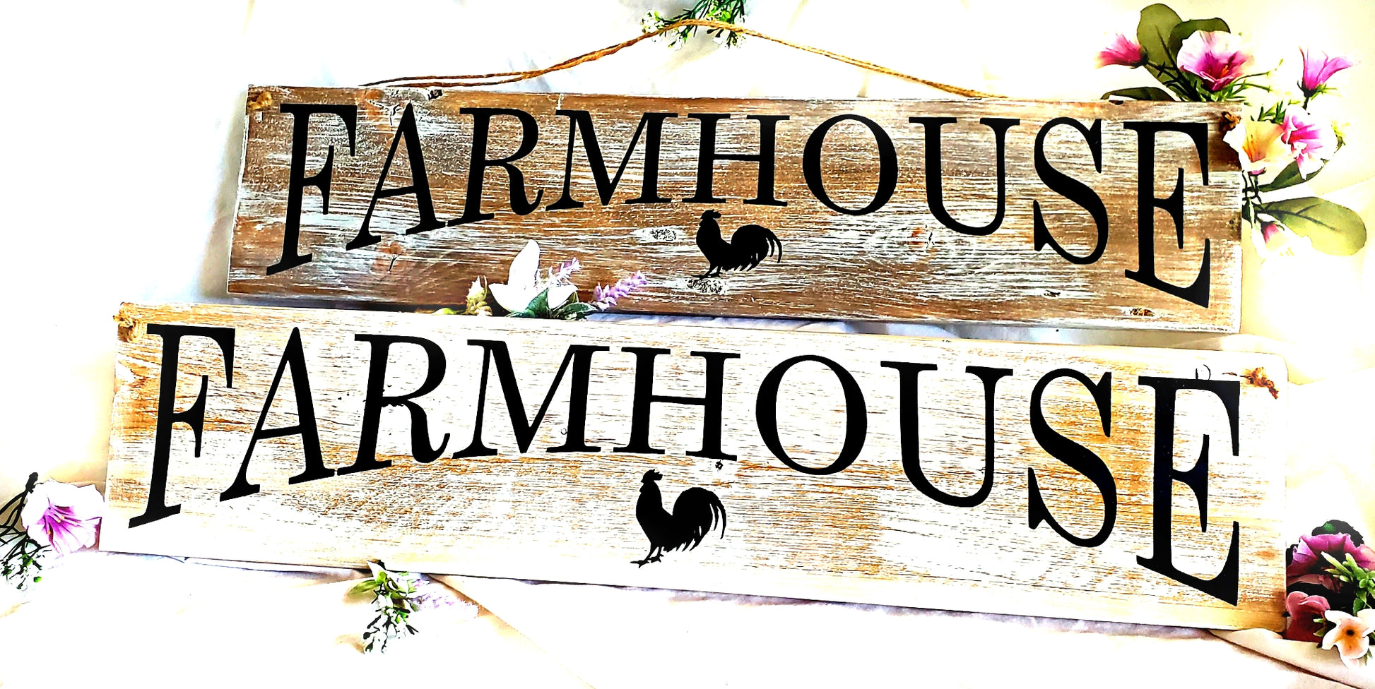 Farmhouse Sign, Whitewashed Pine.