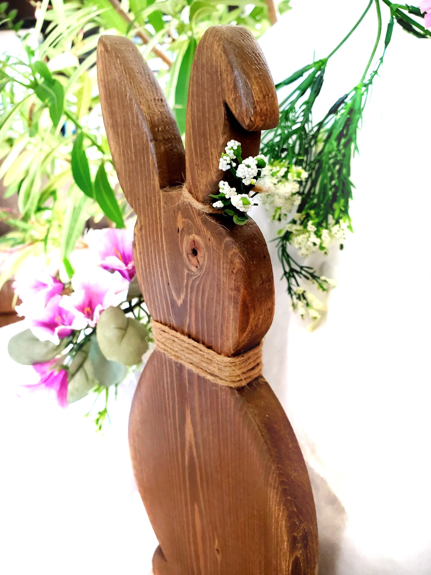 Hand-Cut Wood Bunny.